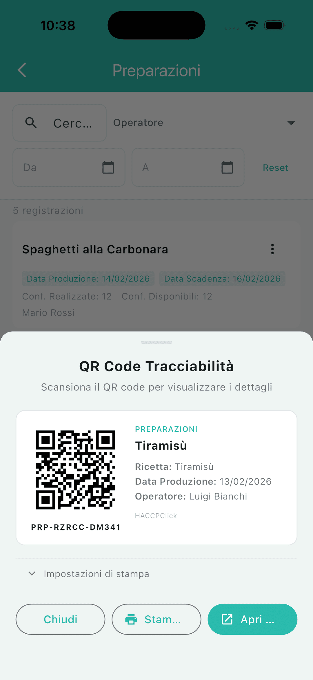 QR Code tracciabilità
